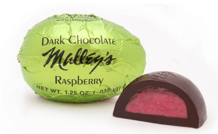 Malley's Dark Chocolate Raspberry Egg.